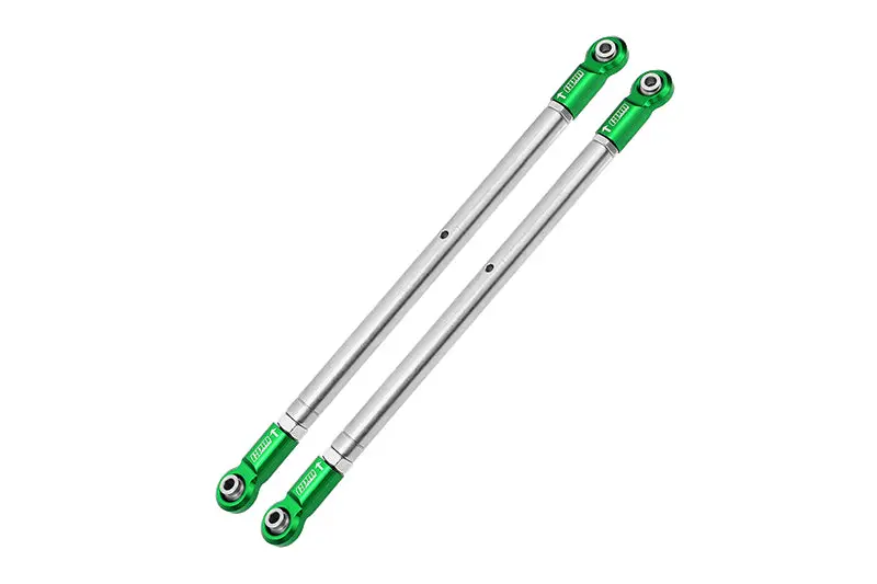 Losi 1/6 Super Baja Rey 4X4 Desert Truck Stainless Steel Adjustable Rear Upper Chassis Link Tie Rods With Aluminium Ends - 2Pc Set Green 1