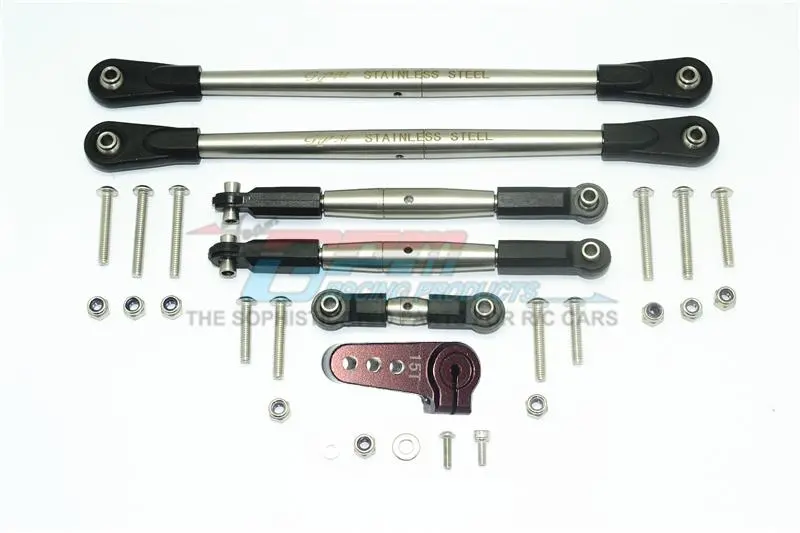 Losi 1/6 Super Baja Rey 4X4 Desert Truck Stainless Steel Adjustable Tie Rods With Aluminum Servo Horn - 29Pc Set Brown 1