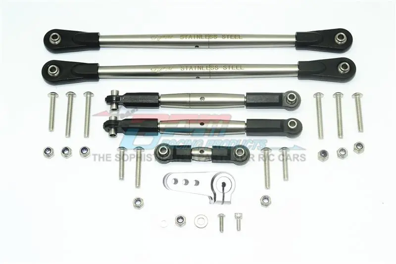 Losi 1/6 Super Baja Rey 4X4 Desert Truck Stainless Steel Adjustable Tie Rods With Aluminum Servo Horn - 29Pc Set Silver 1