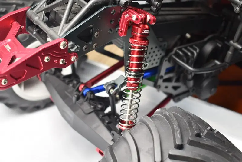 Losi 1/8 Lmt 4Wd Solid Axle Monster Truck Los04022 Aluminum Front Or Rear Adjustable Spring Dampers (130Mm) - 4Pc Set Black 2