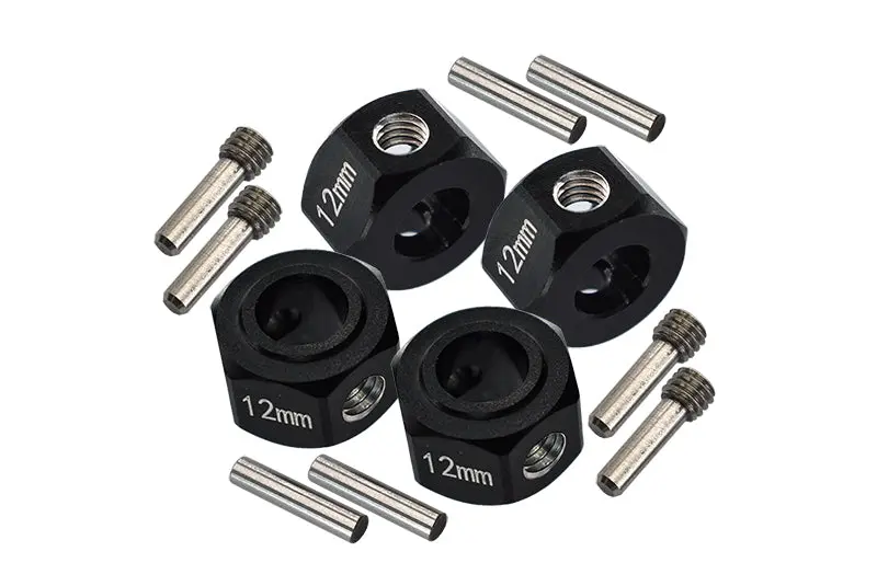 Losi 1/8 Lmt 4Wd Solid Axle Monster Truck Upgrade Parts Aluminum 6061-T6 Hex Adapter (12Mmx8mm) - Black 1