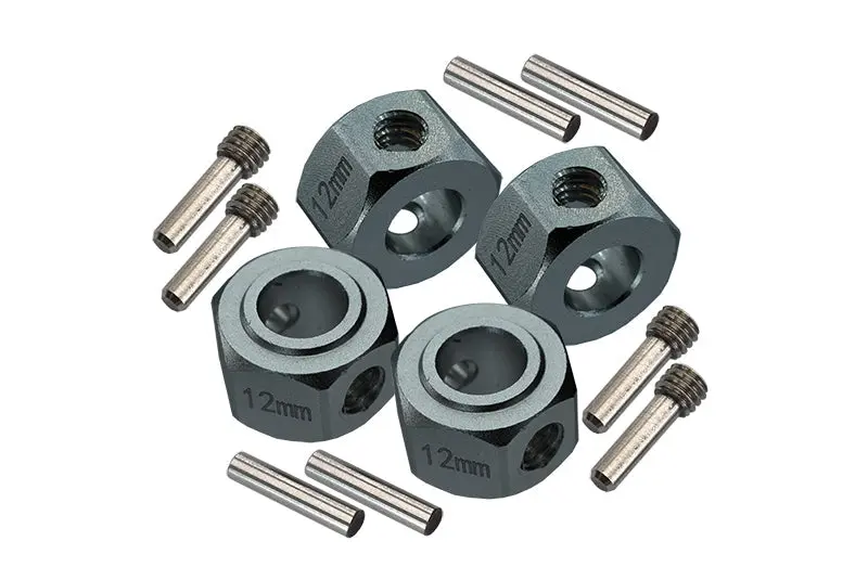 Losi 1/8 Lmt 4Wd Solid Axle Monster Truck Upgrade Parts Aluminum 6061-T6 Hex Adapter (12Mmx8mm) - Gray Silver 1