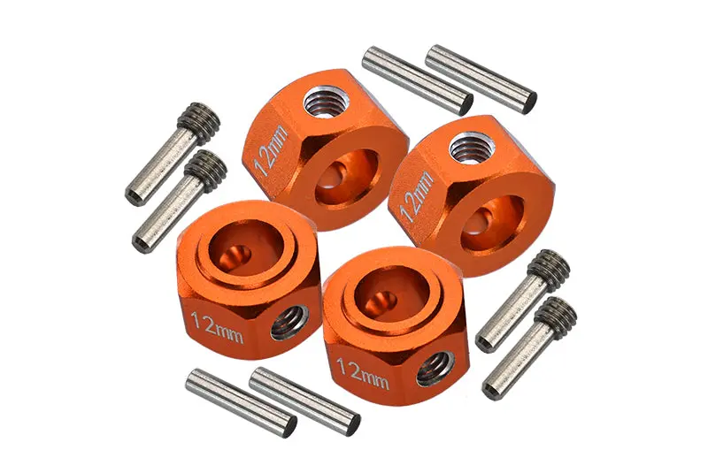 Losi 1/8 Lmt 4Wd Solid Axle Monster Truck Upgrade Parts Aluminum 6061-T6 Hex Adapter (12Mmx8mm) - Orange 1