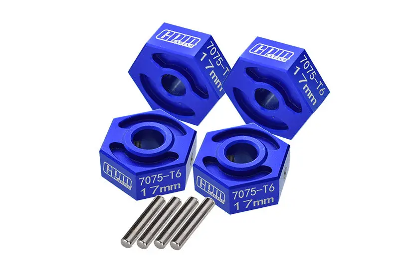 Losi 1/8 Lmt 4Wd Solid Axle Monster Truck Upgrade Parts Aluminum 7075-T6 Hex Adapter (17Mmx8mm) - Blue 1
