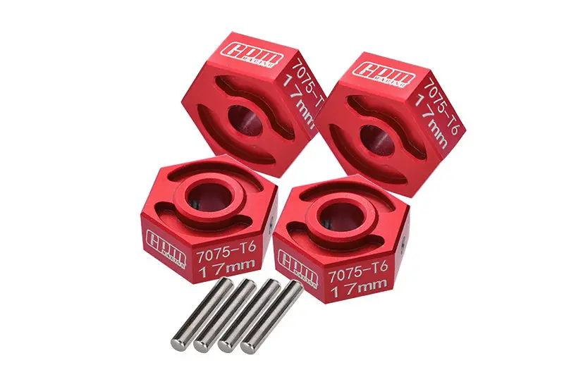 Losi 1/8 Lmt 4Wd Solid Axle Monster Truck Upgrade Parts Aluminum 7075-T6 Hex Adapter (17Mmx8mm) - Red 1