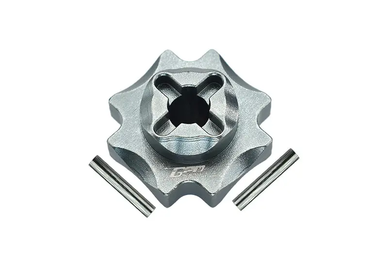 Losi 1/8 Lmt 4Wd Solid Axle Monster Truck Upgrade Parts Aluminum Center Differential Outputs - 3Pc Set Gray Silver 1