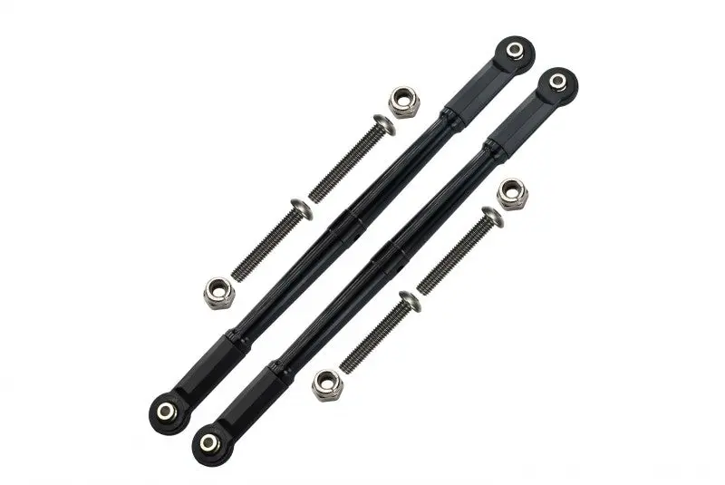 Losi 1:10 Baja Rey / Rock Rey Aluminum Adjustable Rear Upper Chassis Link Tie Rods - 1Pr Set Black 1