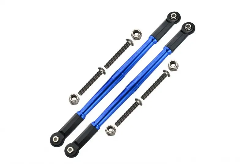 Losi 1:10 Baja Rey / Rock Rey Aluminum Adjustable Rear Upper Chassis Link Tie Rods - 1Pr Set Blue 1