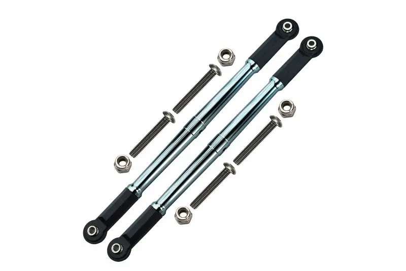 Losi 1:10 Baja Rey / Rock Rey Aluminum Adjustable Rear Upper Chassis Link Tie Rods - 1Pr Set Gray Silver 1