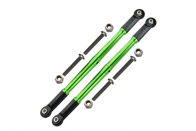 Losi 1:10 Baja Rey / Rock Rey Aluminum Adjustable Rear Upper Chassis Link Tie Rods - 1Pr Set Green 1