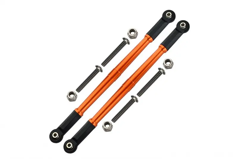 Losi 1:10 Baja Rey / Rock Rey Aluminum Adjustable Rear Upper Chassis Link Tie Rods - 1Pr Set Orange 1