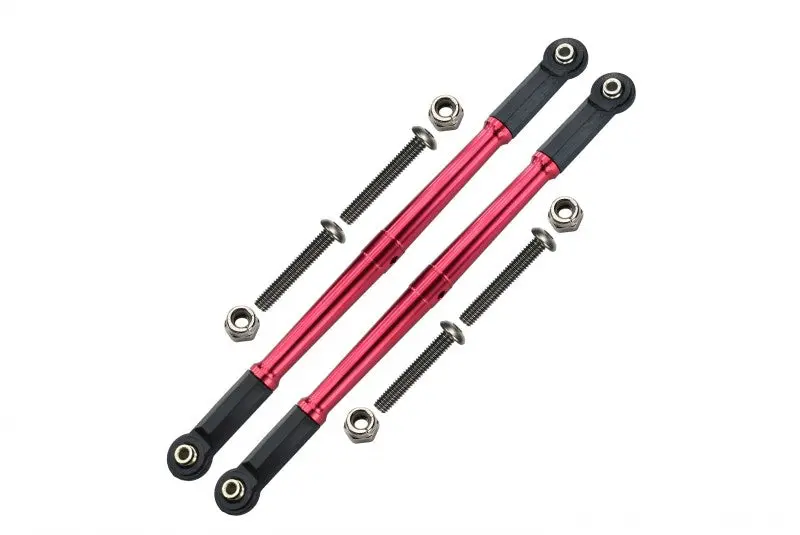 Losi 1:10 Baja Rey / Rock Rey Aluminum Adjustable Rear Upper Chassis Link Tie Rods - 1Pr Set Red 1