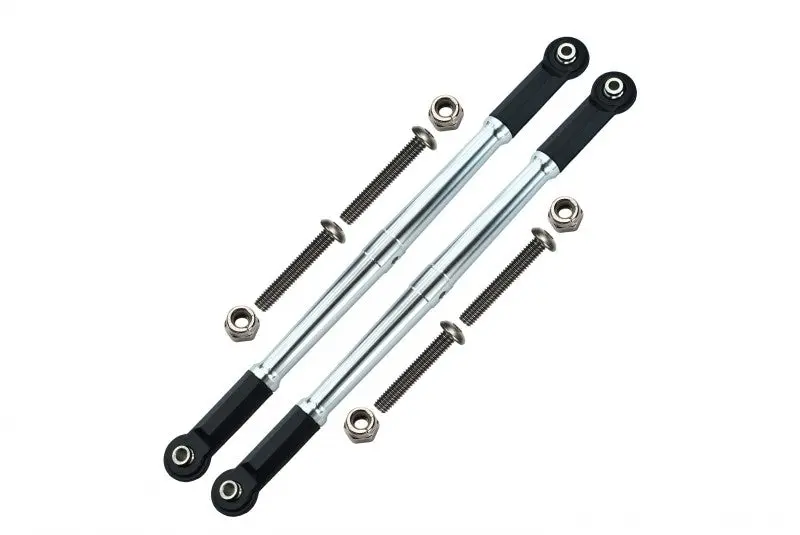 Losi 1:10 Baja Rey / Rock Rey Aluminum Adjustable Rear Upper Chassis Link Tie Rods - 1Pr Set Silver 1