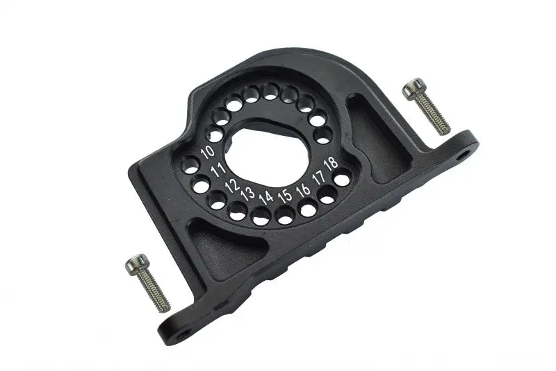 Losi 1:10 Baja Rey / Rock Rey Aluminum Motor Mount Plate With Heat Sink Fins - 1Pc Set Black 1