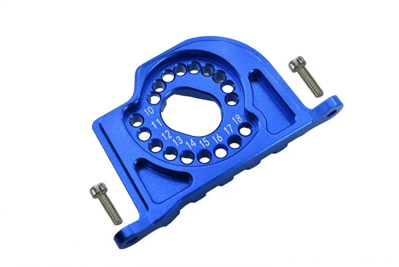 Losi 1:10 Baja Rey / Rock Rey Aluminum Motor Mount Plate With Heat Sink Fins - 1Pc Set Blue 1