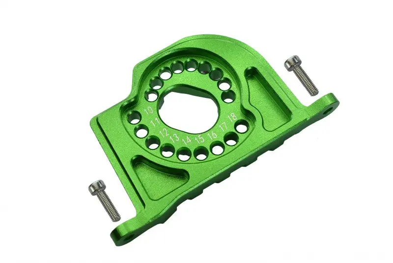Losi 1:10 Baja Rey / Rock Rey Aluminum Motor Mount Plate With Heat Sink Fins - 1Pc Set Green 1