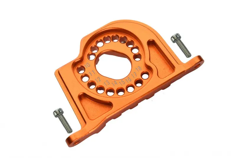 Losi 1:10 Baja Rey / Rock Rey Aluminum Motor Mount Plate With Heat Sink Fins - 1Pc Set Orange 1