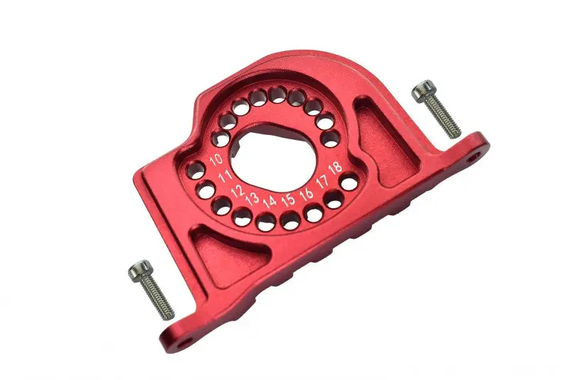Losi 1:10 Baja Rey / Rock Rey Aluminum Motor Mount Plate With Heat Sink Fins - 1Pc Set Red 1