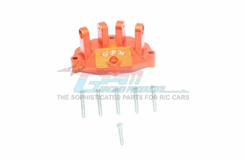 Losi 1:10 Baja Rey / Rock Rey Aluminum Rear Upper Gearbox Mount For Upper Suspension Links - 1Pc Set Orange 1