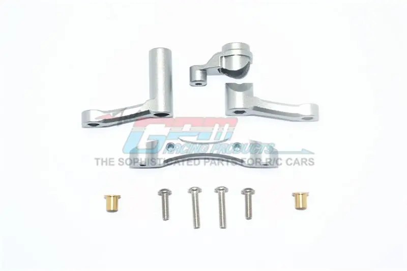 Losi 1:10 Baja Rey / Rock Rey / Hammer Rey U4 Aluminum Steering Assembly - 1 Set Gray Silver 1