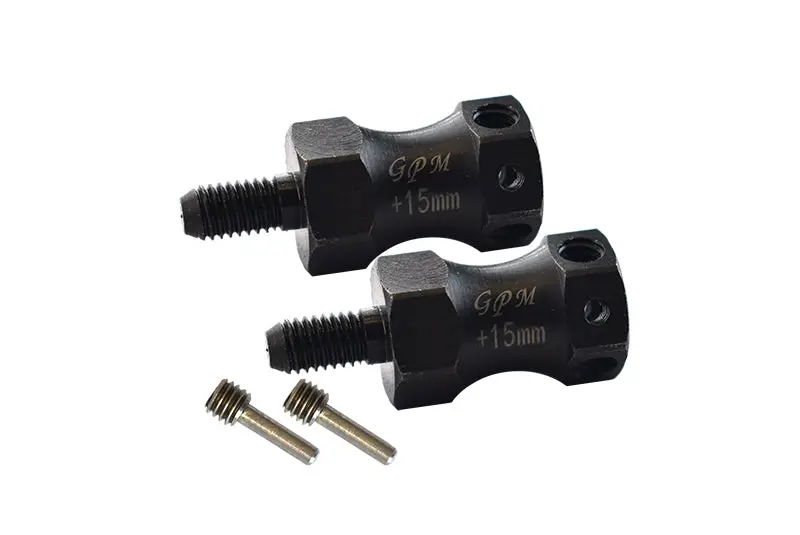 Losi 1:10 Baja Rey / Rock Rey / Hammer Rey U4 Harden Steel #45 Front Or Rear Extended Wheel Hex (+15Mm) - 4Pc Set Black 1