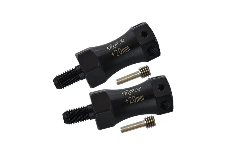 Losi 1:10 Baja Rey / Rock Rey / Hammer Rey U4 Harden Steel #45 Front Or Rear Extended Wheel Hex (+20Mm) - 4Pc Set Black 1
