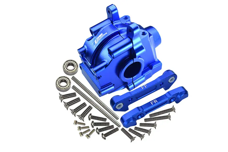 Losi 1:10 Lasernut U4 Tenacity Los03028 / Tenacity Db Pro Los03027v2 Upgrade Parts Aluminum Front Gear Box + Front Lower Suspension Mount - 26Pc Set Blue 1
