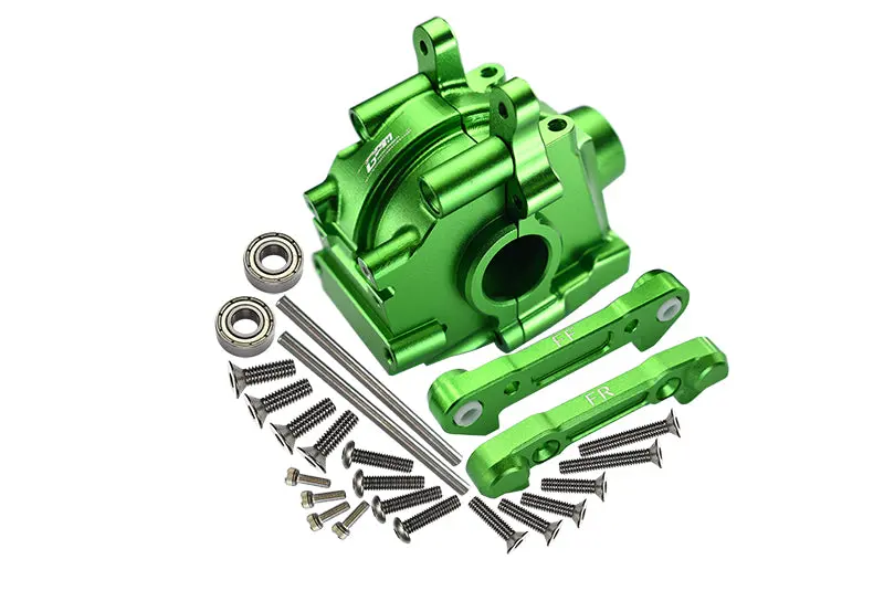 Losi 1:10 Lasernut U4 Tenacity Los03028 / Tenacity Db Pro Los03027v2 Upgrade Parts Aluminum Front Gear Box + Front Lower Suspension Mount - 26Pc Set Green 1