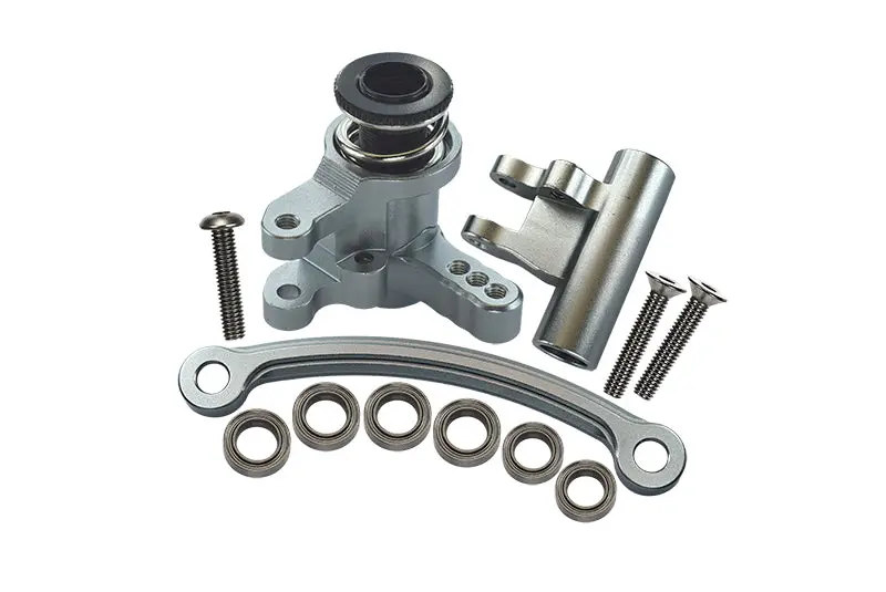 Losi 1:10 Lasernut U4 Tenacity Los03028 / Tenacity Db Pro Los03027v2 Upgrade Parts Aluminum Steering Assembly - 12Pc Set Gray Silver 1