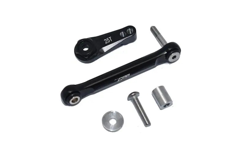 Losi 1:10 Lasernut U4 Tenacity Los03028 / Tenacity Db Pro Los03027v2 Upgrade Parts Aluminum Tie Rod + 25T Servo Horn - 5Pc Set Black 1