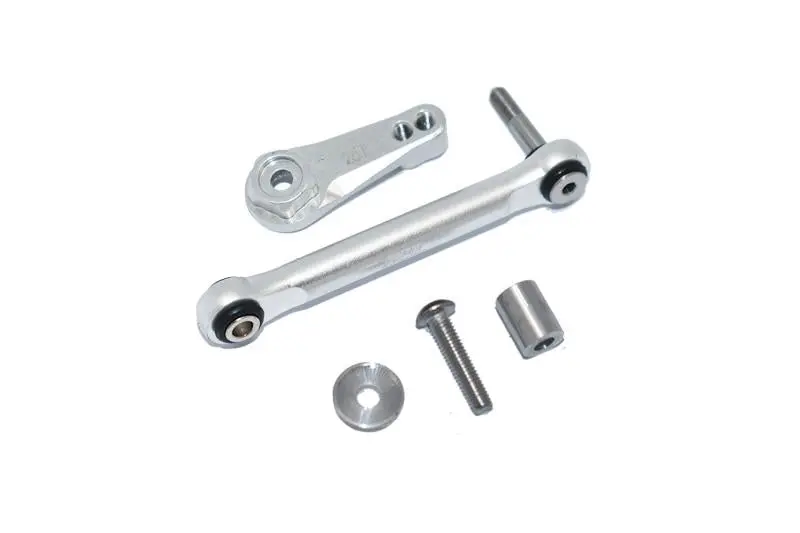 Losi 1:10 Lasernut U4 Tenacity Los03028 / Tenacity Db Pro Los03027v2 Upgrade Parts Aluminum Tie Rod + 25T Servo Horn - 5Pc Set Silver 1