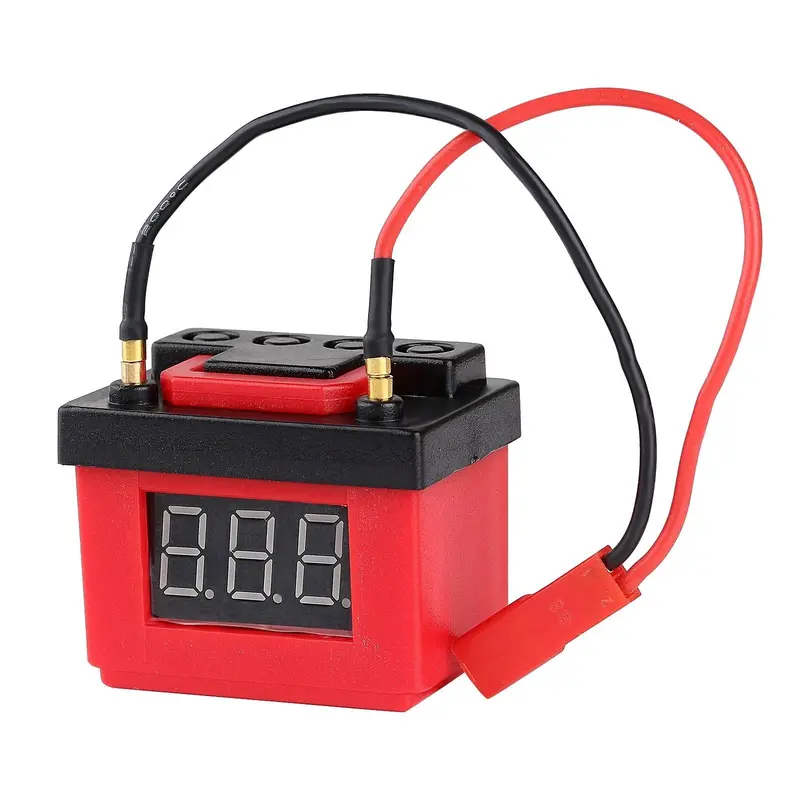 Low Voltage Alarm Lipo Battery Simulation Decoration For 1/10 Rc Crawler Car Axial Scx10 Iii 90046 Traxxas Trx4 Trx6 - 1Pc Black+Red 1