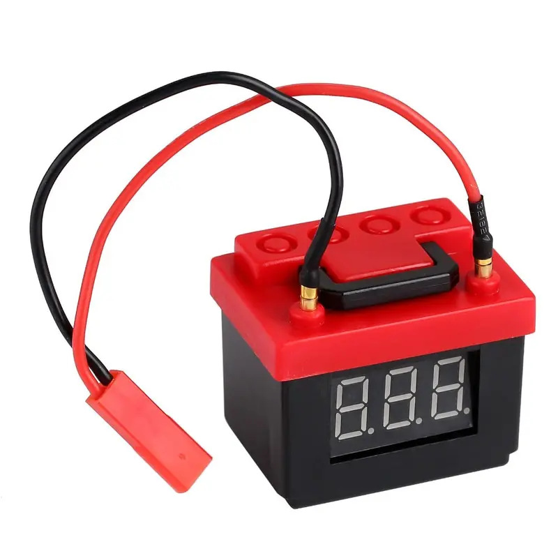 Low Voltage Alarm Lipo Battery Simulation Decoration For 1/10 Rc Crawler Car Axial Scx10 Iii 90046 Traxxas Trx4 Trx6 - 1Pc Red+Black 1