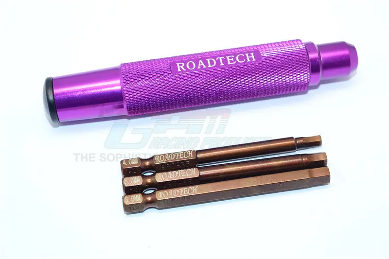 Magnetic Hex Driver With Pin (4,5,6Mm) - 4Pcs Set Purple 1