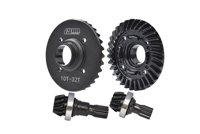 Medium Carbon Steel 32/10T Front And Rear Differential Gear Set For 1:5 Traxxas X Maxx 6S / X Maxx 8S / Xrt 8S Monster Truck Upgrades - Black 1
