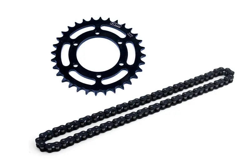 Medium Carbon Steel 32T High Speed Hub Chain Sprocket +40 Manganese Steel 68 Roller Chain For Losi 1:4 Promoto-Mx Motorcycle Dirt Bike Rtr Fxr Los06000 Los06002 Upgrade Parts 1