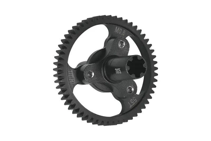 Medium Carbon Steel 55T Spur Gear 0.8 Module 32 Pitch For Arrma 1:8 Vendetta 3S / Infraction V3 / Typhon 3S / 1:10 Kraton 4S / Senton 3S / Vorteks 3S / Outcast 4S /  Big Rock V3 / Granite 3S  - Black 1