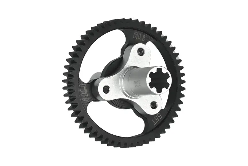 Medium Carbon Steel 55T Spur Gear 0.8 Module 32 Pitch For Arrma 1:8 Vendetta 3S / Infraction V3 / Typhon 3S / 1:10 Kraton 4S / Senton 3S / Vorteks 3S / Outcast 4S /  Big Rock V3 / Granite 3S  - Silver 1