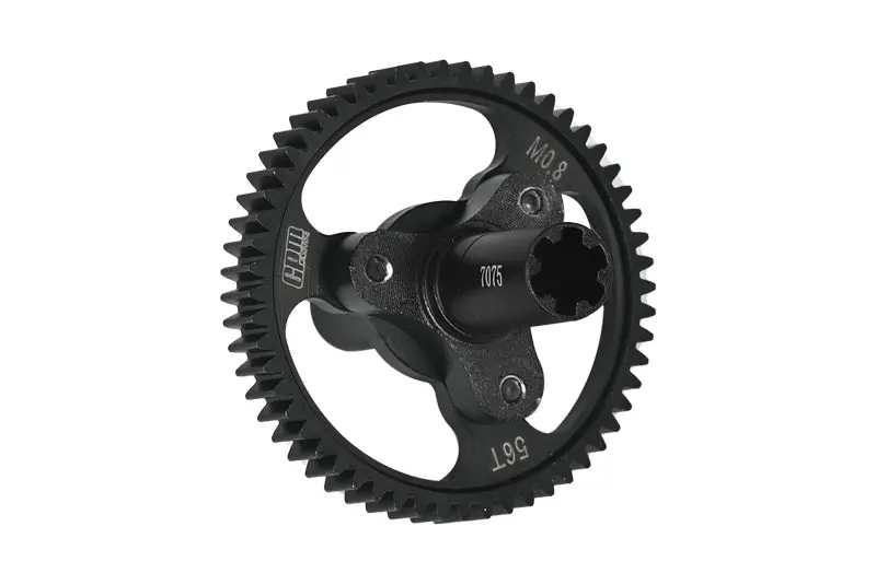 Medium Carbon Steel 56T Spur Gear 0.8 Module/32 Pitch For Arrma  1:10 Kraton 4S / Senton 3S / Vorteks 3S / Outcast 4S /  Big Rock V3 / Granite 3S / 1:8 Vendetta 3S / Infraction V3 / Typhon 3S - Black 1