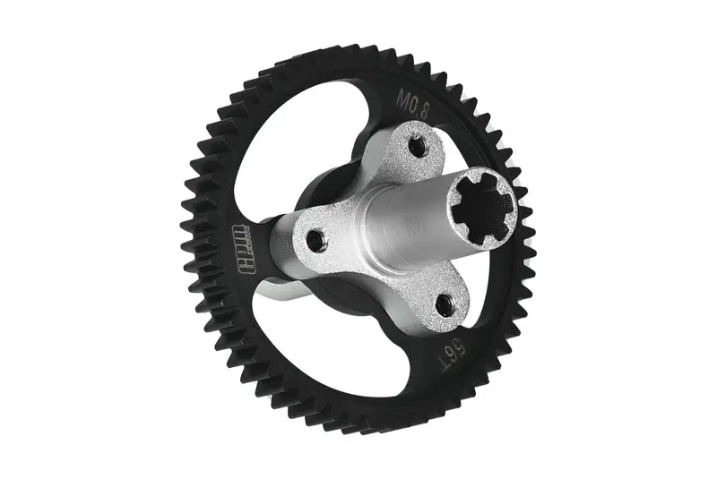 Medium Carbon Steel 56T Spur Gear 0.8 Module/32 Pitch For Arrma  1:10 Kraton 4S / Senton 3S / Vorteks 3S / Outcast 4S /  Big Rock V3 / Granite 3S / 1:8 Vendetta 3S / Infraction V3 / Typhon 3S - Silver 1