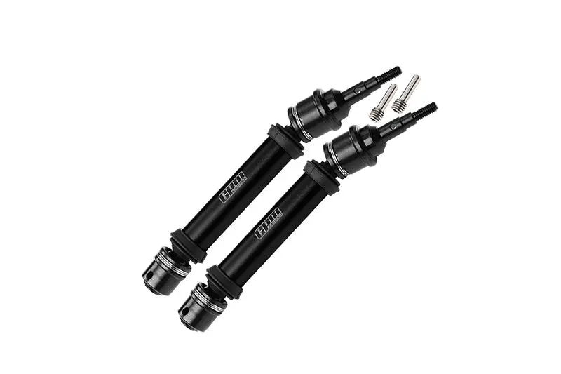 Medium Carbon Steel+ Aluminum 6061 Alloy Front Driveshaft Assembly With 6 Mm Axle For Traxxas 1:10 Ford F-150 Raptor R / Rustler 4X4 / Slash 4X4 / Stampede 4X4 / Hoss 4X4 Upgrade Parts - Black 1