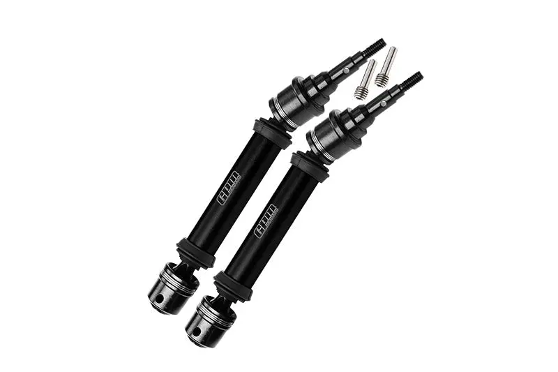Medium Carbon Steel + Aluminum 6061 Alloy Rear Driveshaft Assembly With 6 Mm Axle For Traxxas 1:10 Ford F-150 Raptor R / Rustler 4X4 / Slash 4X4 / Stampede 4X4 / Hoss 4X4 Upgrade Parts - Black 1
