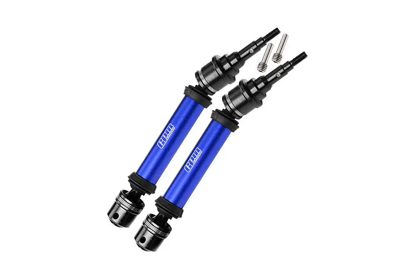 Medium Carbon Steel + Aluminum 6061 Alloy Rear Driveshaft Assembly With 6 Mm Axle For Traxxas 1:10 Ford F-150 Raptor R / Rustler 4X4 / Slash 4X4 / Stampede 4X4 / Hoss 4X4 Upgrade Parts - Blue 1