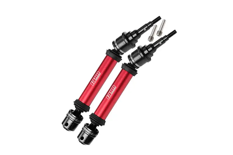 Medium Carbon Steel + Aluminum 6061 Alloy Rear Driveshaft Assembly With 6 Mm Axle For Traxxas 1:10 Ford F-150 Raptor R / Rustler 4X4 / Slash 4X4 / Stampede 4X4 / Hoss 4X4 Upgrade Parts - Red 1