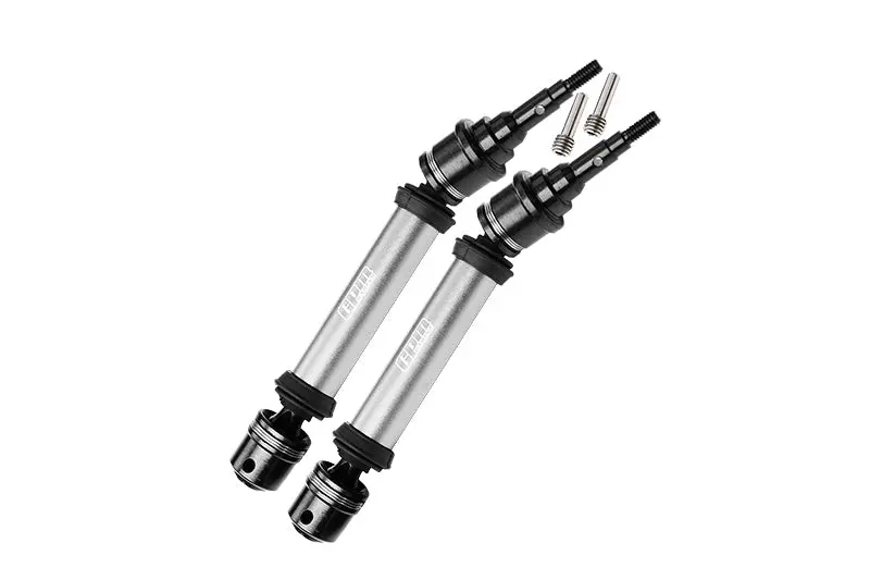 Medium Carbon Steel + Aluminum 6061 Alloy Rear Driveshaft Assembly With 6 Mm Axle For Traxxas 1:10 Ford F-150 Raptor R / Rustler 4X4 / Slash 4X4 / Stampede 4X4 / Hoss 4X4 Upgrade Parts - Silver 1