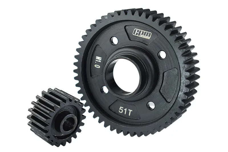 Medium Carbon Steel Center Diff Output Gear 51T And Input Gear 20T For 1:5 Traxxas X-Maxx 8S / Xrt 8S Monster Truck Upgrades - Black 1