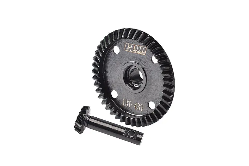 Medium Carbon Steel Front Or Rear Bevel Gear Set 13T/43T For Losi 1:8 Lmt 4Wd Solid Axle Monster Truck / Mega Truck Brushless / Lmt Grave Digger / Son-Uva Digger / Tlr Tuned Lmt Kit Upgrades - Black 1