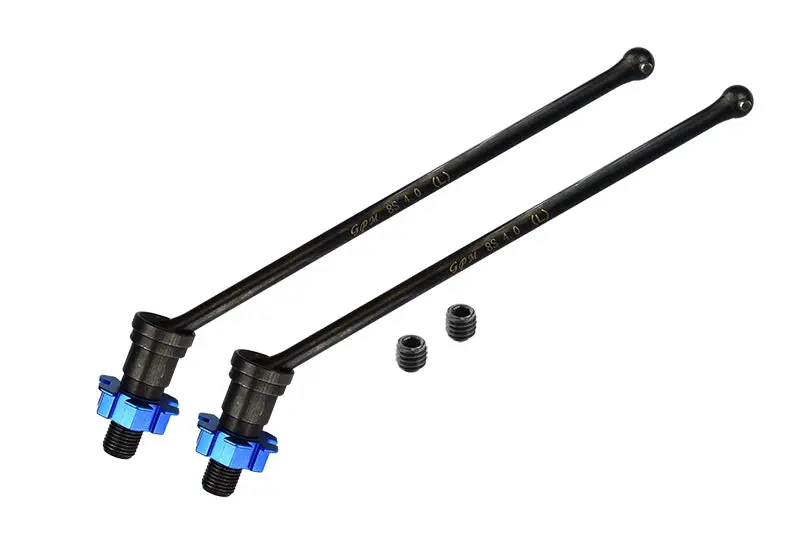 Medium Carbon Steel Front Or Rear Cvd Drive Shaft With Aluminium Hex Adapter For 1/5 Traxxas X Maxx 8S With Widemaxx - 8Pc Set Blue 1