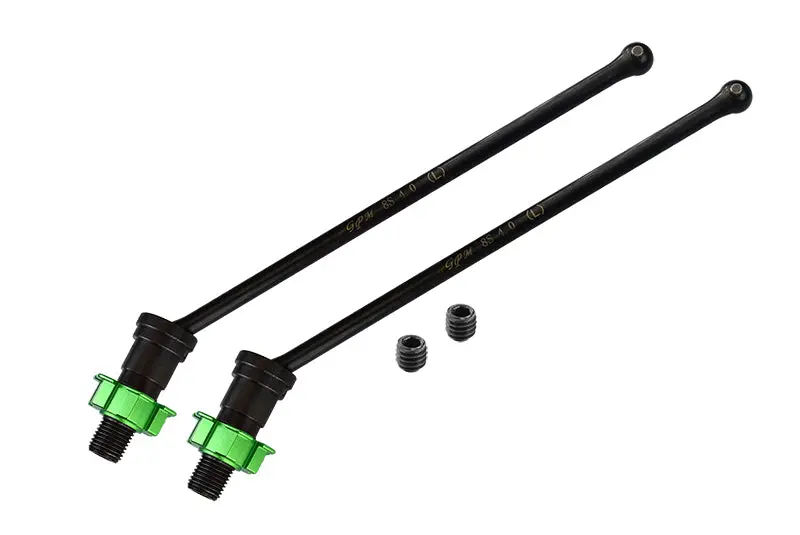 Medium Carbon Steel Front Or Rear Cvd Drive Shaft With Aluminium Hex Adapter For 1/5 Traxxas X Maxx 8S With Widemaxx - 8Pc Set Green 1