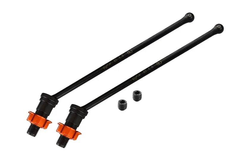 Medium Carbon Steel Front Or Rear Cvd Drive Shaft With Aluminium Hex Adapter For 1/5 Traxxas X Maxx 8S With Widemaxx - 8Pc Set Orange 1